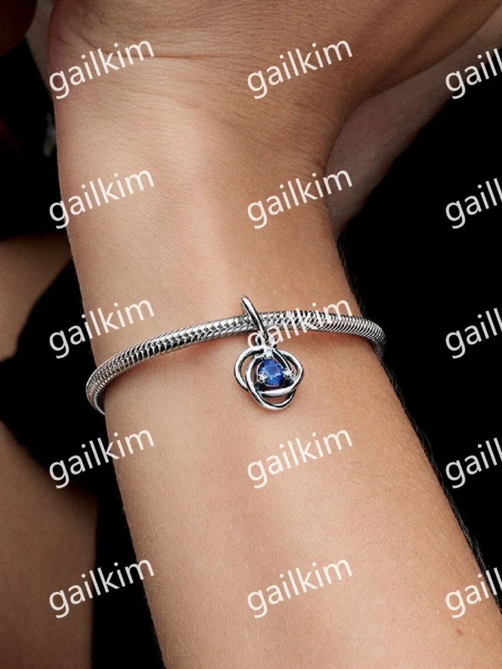 Pandora Blue Eternity Circle Dangle Charm